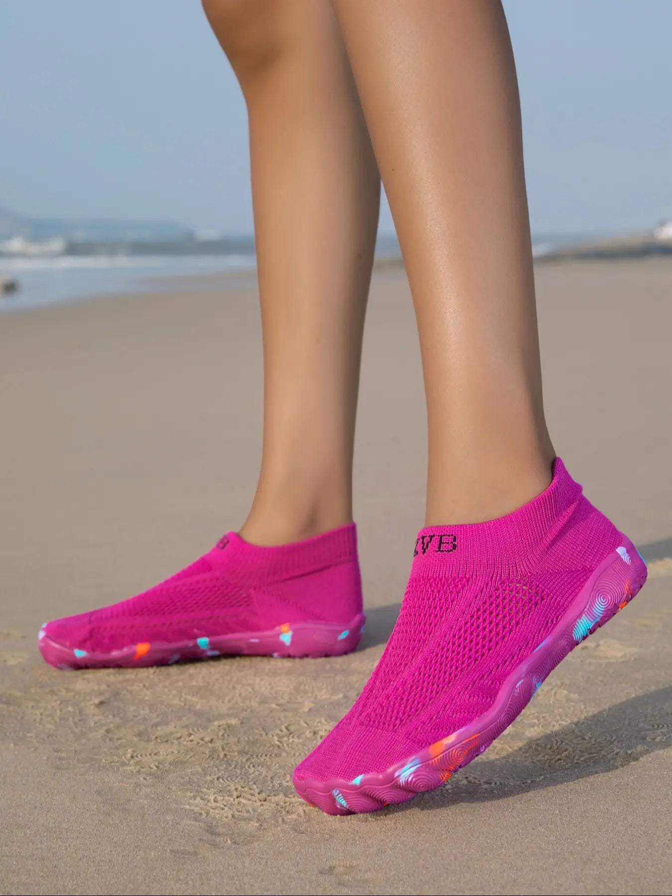 Women'S Swimming Shoes, Water Shoes, Yoga Shoes, Wide Head Design, Elastic Knit Fabric, Eva Sole, Soft Comfortable Lightweight, Water Aqua Shoes