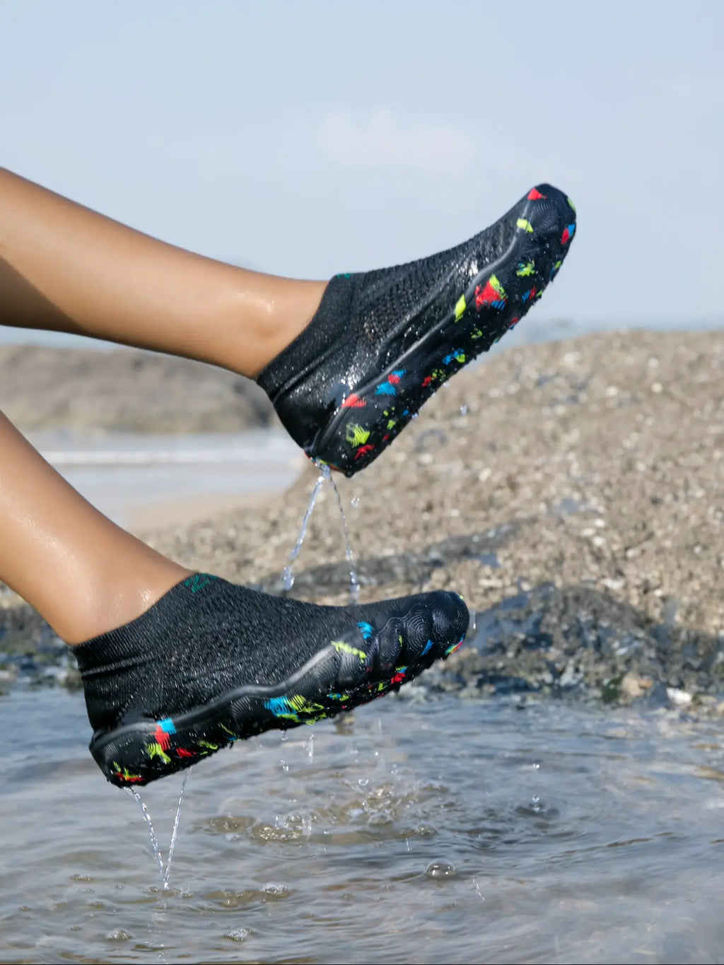 Women'S Swimming Shoes, Water Shoes, Yoga Shoes, Wide Head Design, Elastic Knit Fabric, Eva Sole, Soft Comfortable Lightweight, Water Aqua Shoes