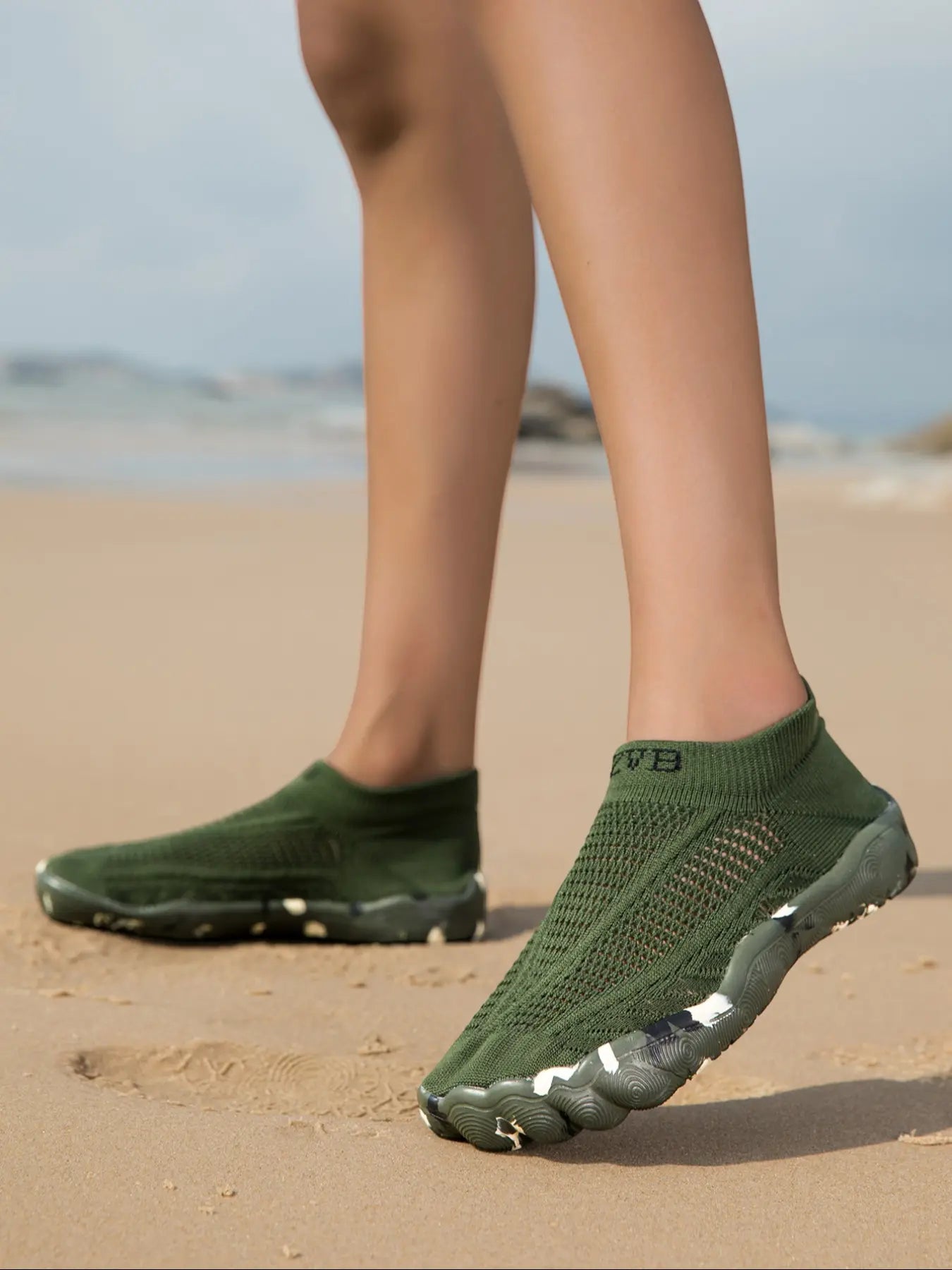 Women'S Swimming Shoes, Water Shoes, Yoga Shoes, Wide Head Design, Elastic Knit Fabric, Eva Sole, Soft Comfortable Lightweight, Water Aqua Shoes