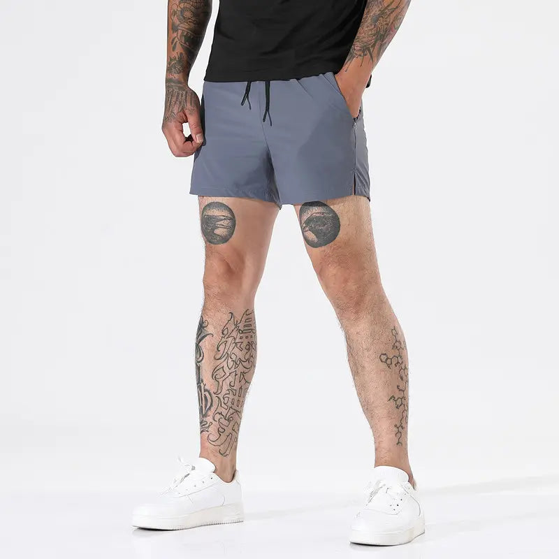 Men’S Quick-Dry Breathable Shorts, Pack of 5 – Short Length (14.5 Inches), Casual Sporty Style, Wrinkle-Resistant Design, Polyester/Nylon Blend, Solid Color, Lightweight and Breathable, Cooling “Ice Feel” Fabric, Suitable for Running, Soccer, Badminton, B