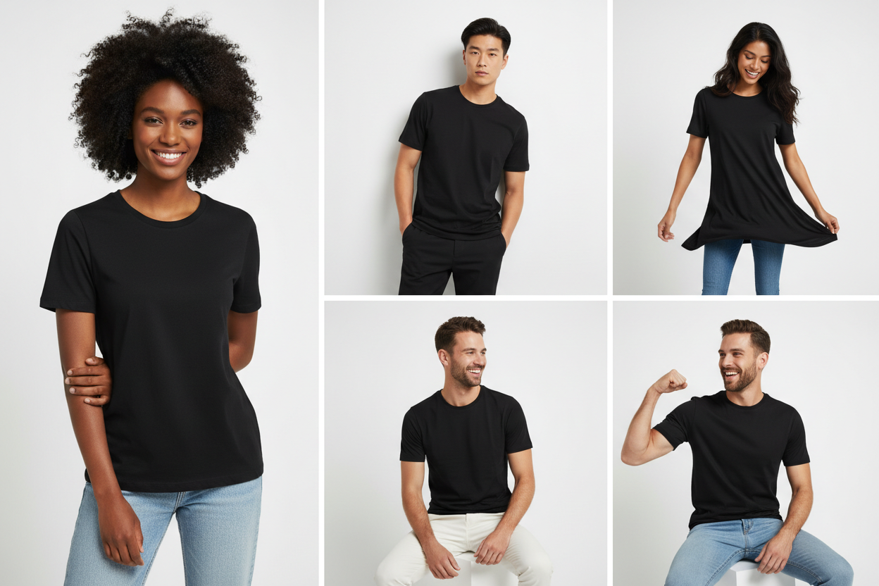 Black short sleeve t-shirts
