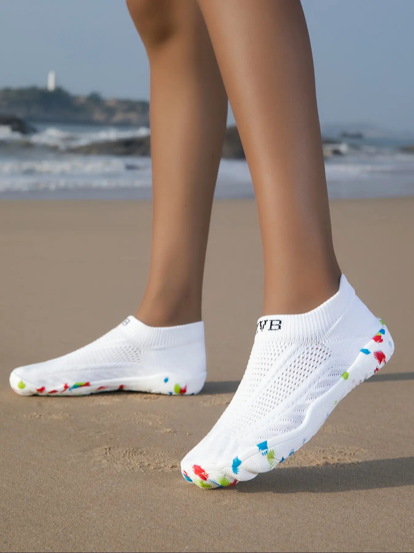 Women'S Swimming Shoes, Water Shoes, Yoga Shoes, Wide Head Design, Elastic Knit Fabric, Eva Sole, Soft Comfortable Lightweight, Water Aqua Shoes