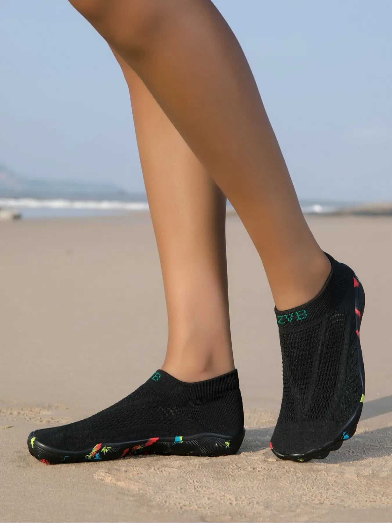 Women'S Swimming Shoes, Water Shoes, Yoga Shoes, Wide Head Design, Elastic Knit Fabric, Eva Sole, Soft Comfortable Lightweight, Water Aqua Shoes