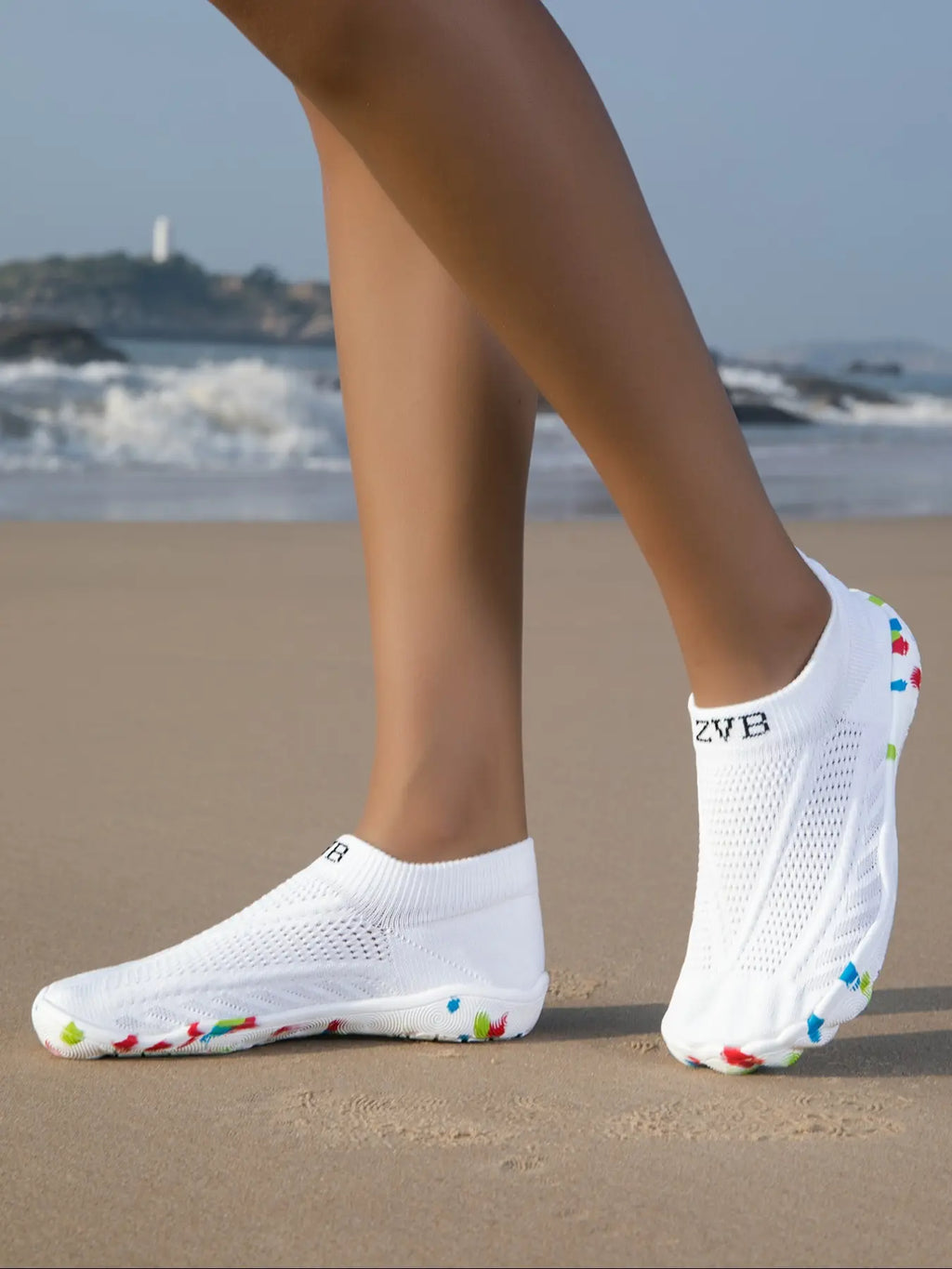 Women'S Swimming Shoes, Water Shoes, Yoga Shoes, Wide Head Design, Elastic Knit Fabric, Eva Sole, Soft Comfortable Lightweight, Water Aqua Shoes